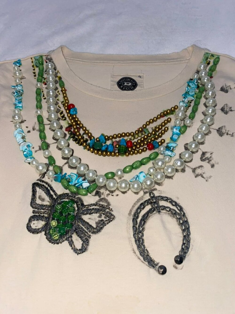 Double D Ranch Jeweled Tee Size Small - Picture 3 of 7